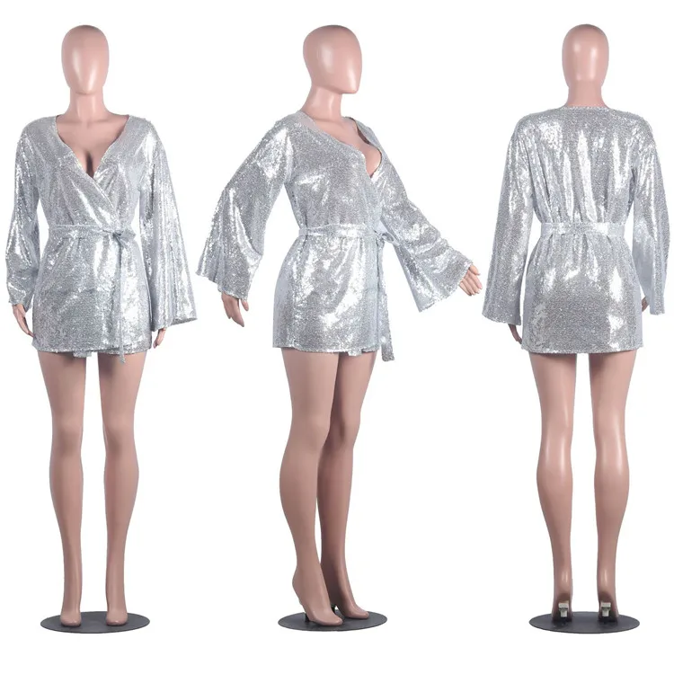 A91959 Ladies club dress hotsale dresses women shining trendy clothes casual clothing dress 2020