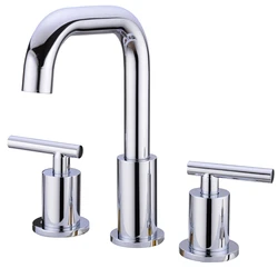 Bathroom Sink Faucet Solid Brass Double Handle Sink Mounted Hot & Cold Mix Basin Faucet European Style 3-hole basin mixer tap