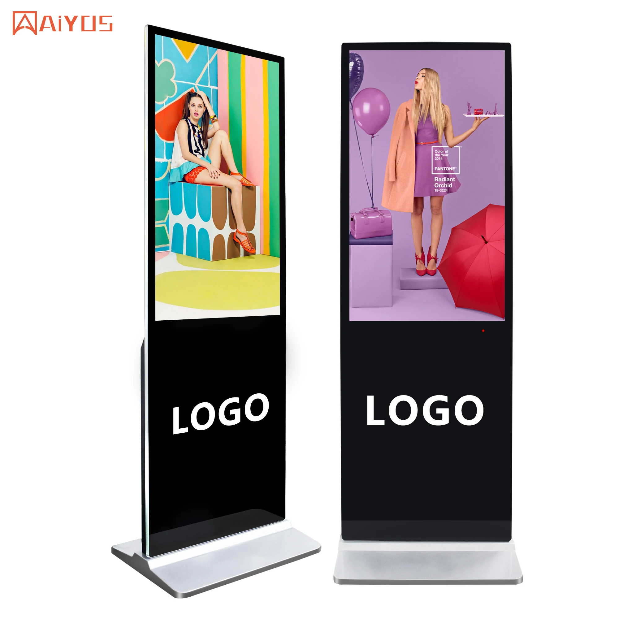 43 Indoor Slim Design Floor Stand Advertising Kiosk Digital Signage and Display WiFi Network Display Touch Screen Kiosk