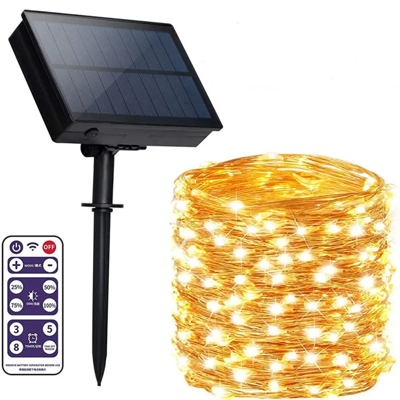 Solar Garden Festoon String Lights Outdoor Waterproof Street Fairy Garland New Year Party Christmas Backyards Decoration Lamp