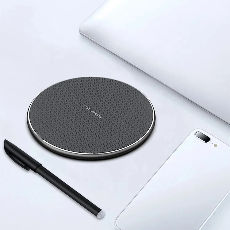 drop shipping 10 Watt Ultrathin Fast Charge Wireless Charger Pad for Mobile Phone promotional gift round cargador rapido