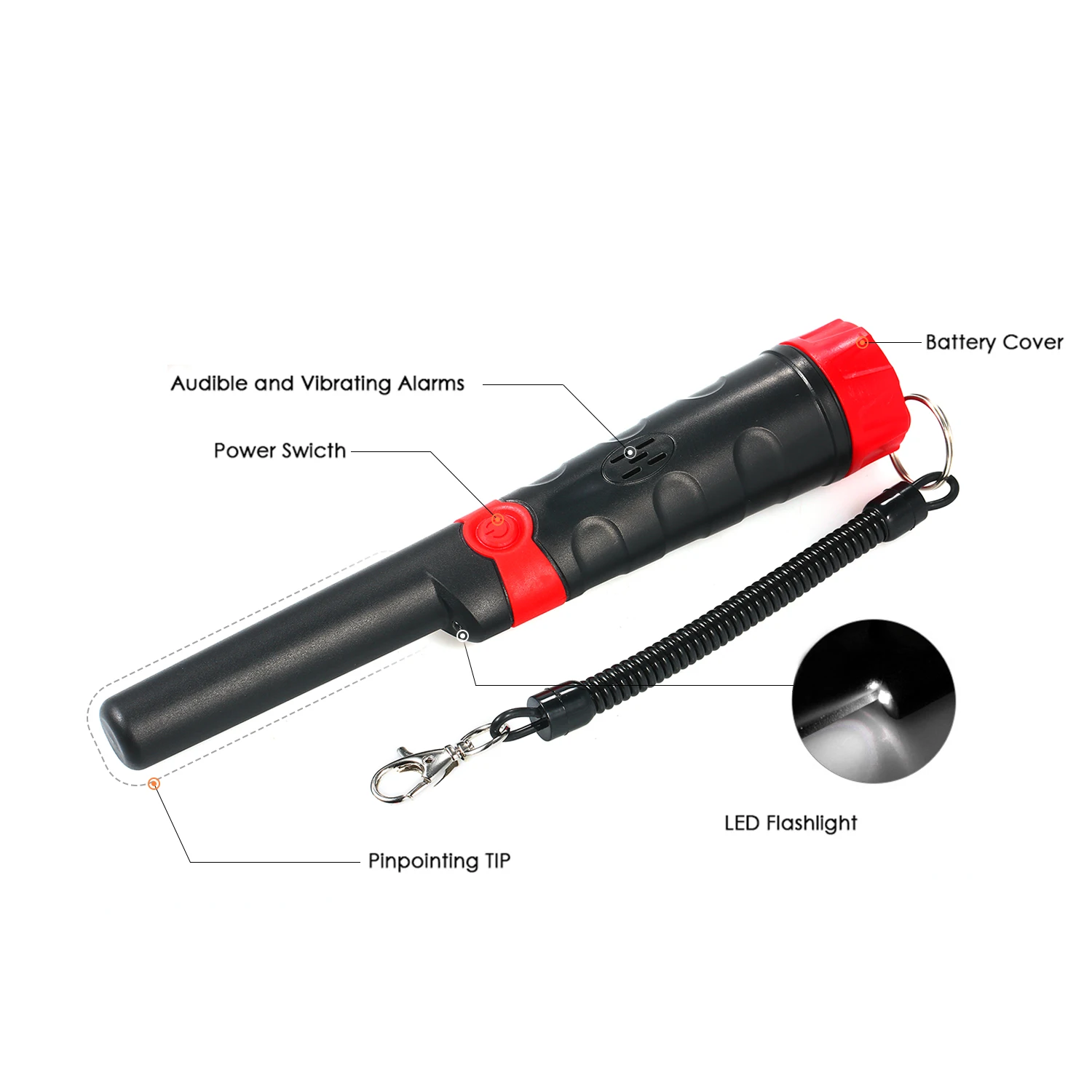 Handheld Metal Detector Positioning Rod Detector Waterproof Pinpointer Pin GP-Pointer Probe Metal Detector + LED Lights