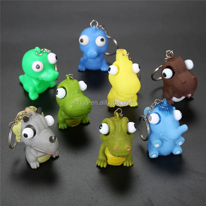 PVC Dinosaur Shape Animals Toys Eyes Pop Out Squeeze Popping Toy For Kids