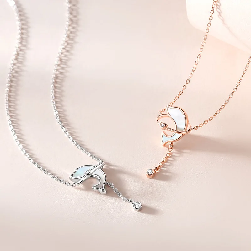 Vana S925 sterling sliver  Fashion Dolphin Pendant  Necklace For Women