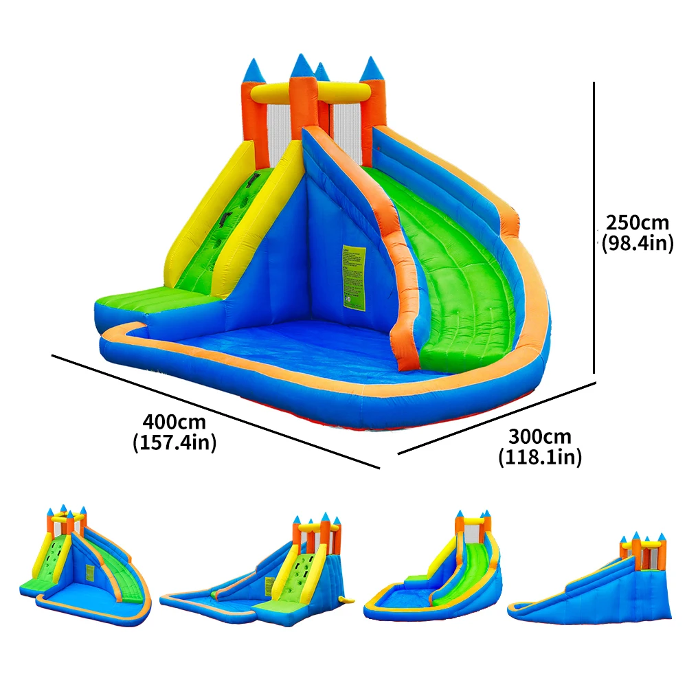Doctor Dolphin Climb Pool Game Outdoor Children Inflatable Bounce House Inflatable Slide Water Slide