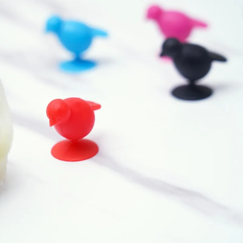 Creative Red Wine Cup with Silicone Bird Logo and Color Label 6PC PVC Box Modern Bar Accessories Sustainable Wine Glass Marker