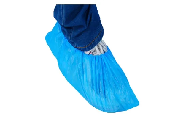Safety medical disposable waterproof shoe cover microporous clear non slip PE boot cover non woven boot shoe covers