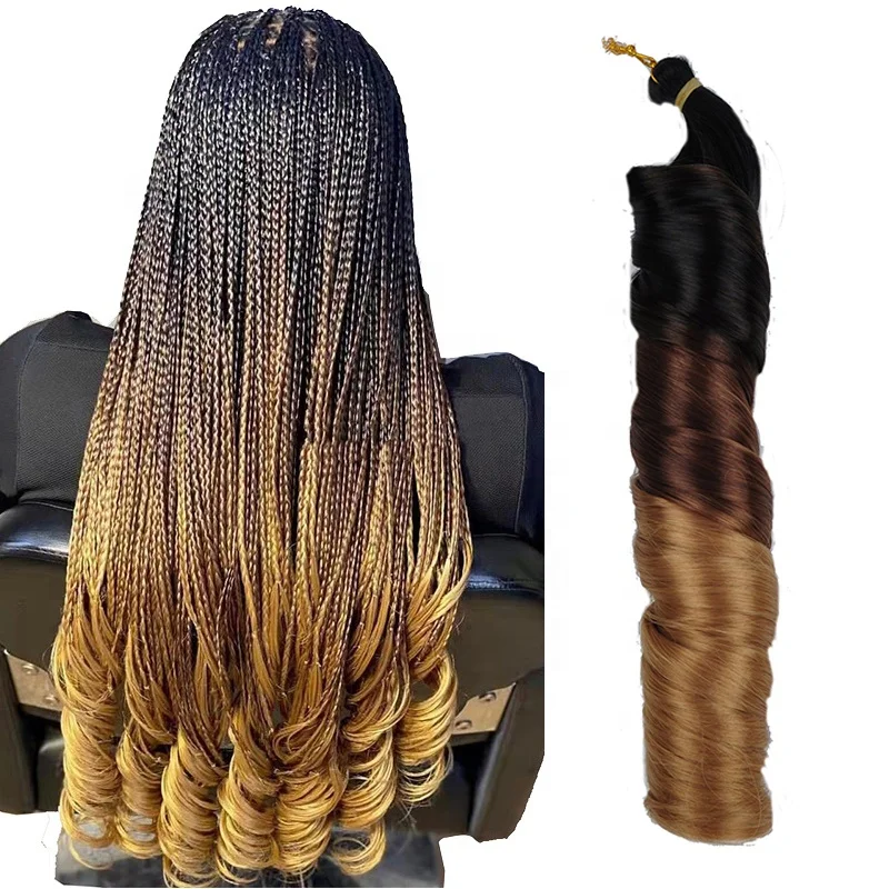 Display Loose Body Wave Pony Style Spiral Curl Crochet Braid French Curly Synthetic Hair Extensions Braiding Hair