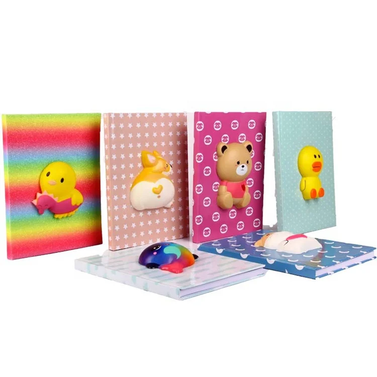 
Custom Cute Design Paper Notebook A5 Size Hardcover Squishy Toy Diary Journal Notebook Wholesale 