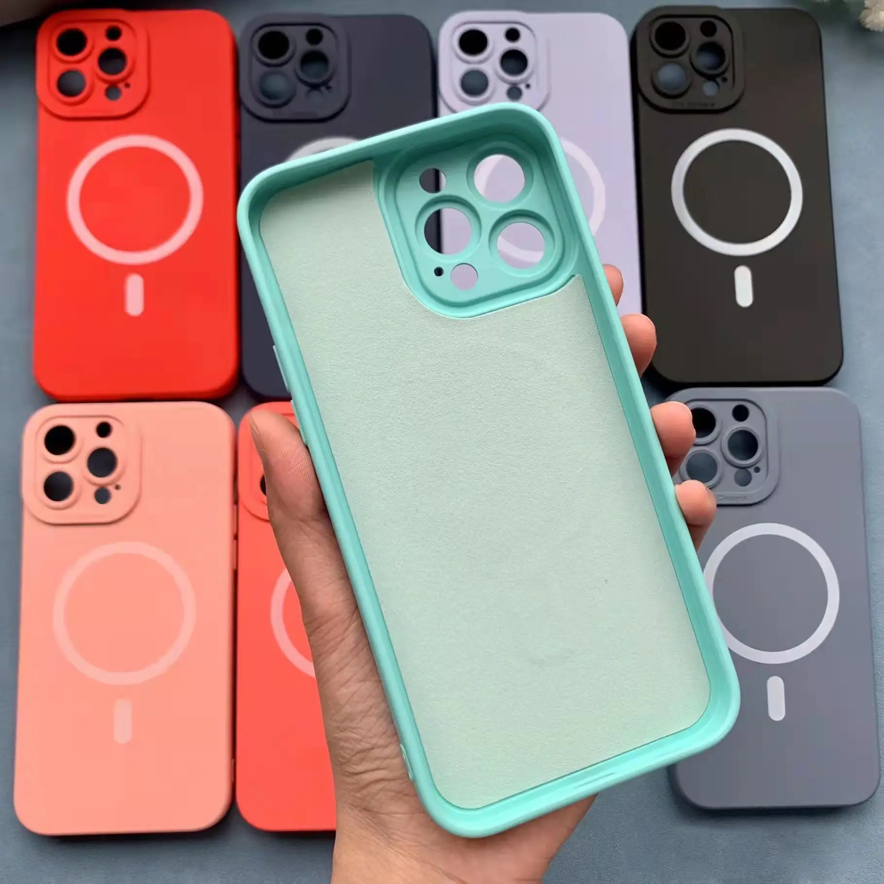 Leyi Liquid full corner protect covers 360 silicone soft microfiber magnetic for Magsafe phone case for iPhone 14 pro max plus