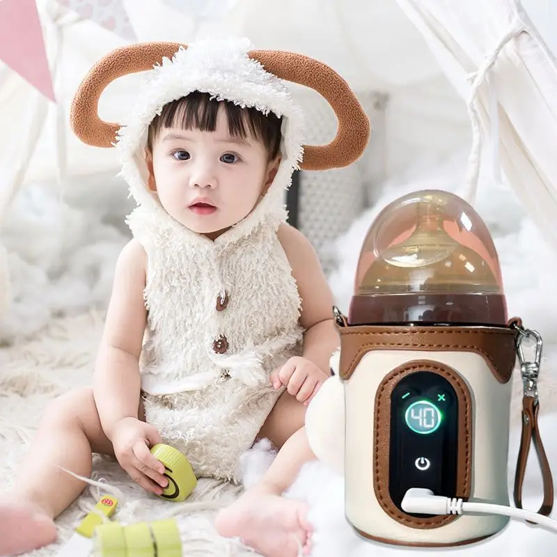 multi-function 26 gears intelligent constant temperature milk warmer usb Anti-fall baby bottle warmer with Shoulder strap