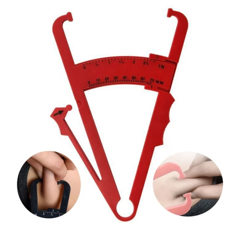 Fat Thickness Tape Gauge Gym Trainers Tester Measuring Analyzer Fitness Measurement Ruler Body Fat Caliper