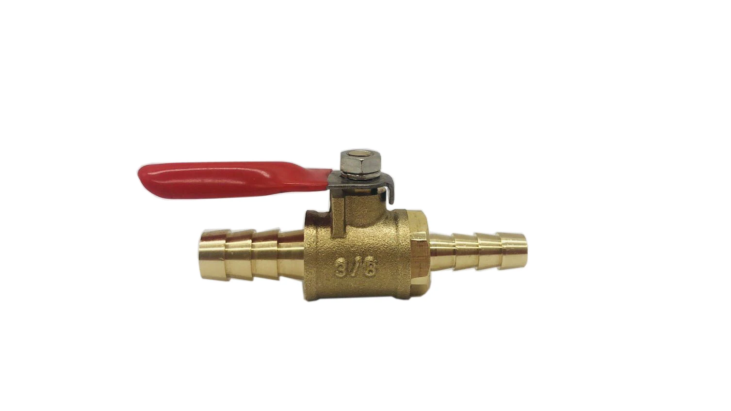 Double Hose Connection brass mini  gas valve with  handle