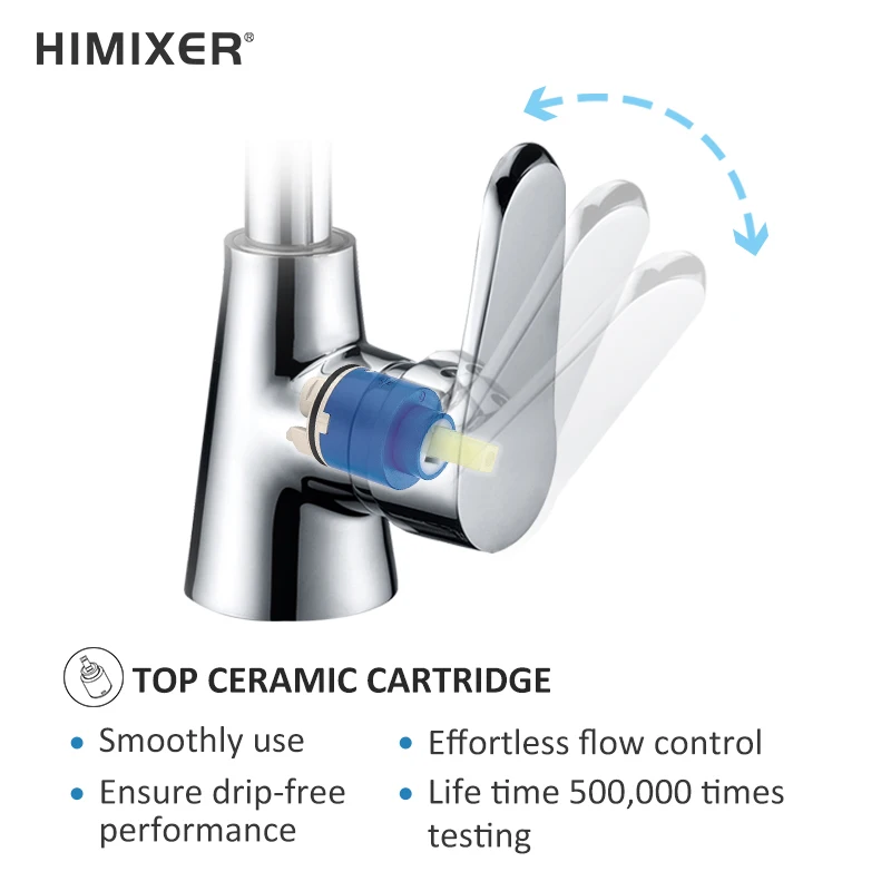 HIMIXER in stock small MOQ sink tap grifo de cocina single hole handle kitchen mixer tap copper chrome kitchen sink faucet