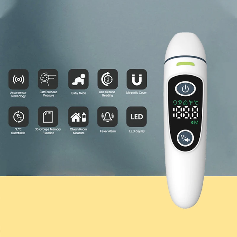 The Latest Medical Grade Heavy Duty Non-touch Infrared Forehead Thermometer for Adult and Infant Digital LED Screen