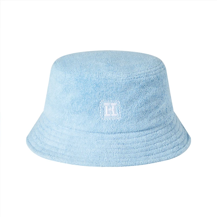 Small Order Wholesale Female Terry Towel Bucket Hat Designer Embroidery Cap Bucket Hats