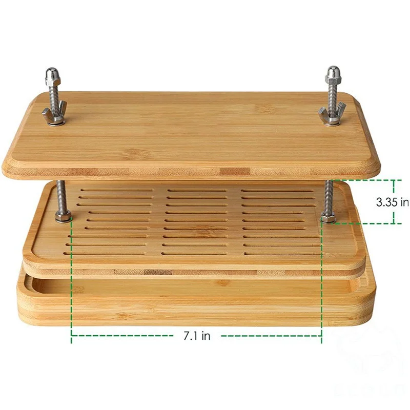 Handmade Food Grade Presser making  vegetable cheese Bamboo wood making Tofu mold Press kit for kitchen