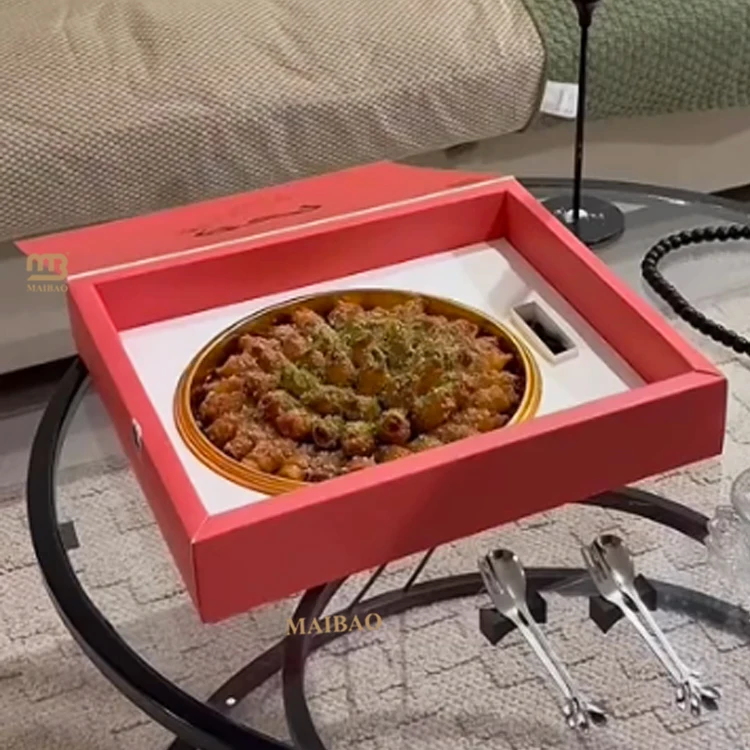 Custom luxury cake packaging box bakery paper boxes for desserts brownies takeaway bread candy pastry baklava cookie food boxes