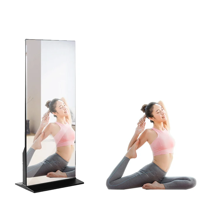 Home Gym Virtual 3D Smart Workout Mirror, 32' 43' Inch Intelligent Touch Screen Interactive Smart Exercise Fitness Mirror