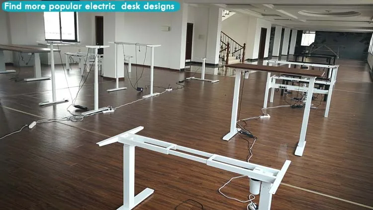 Escritorios Home Office Electric Sit Stand Computer Lifting Table Glass Top Height Adjustable Standing Desk with T-Touch Drawer