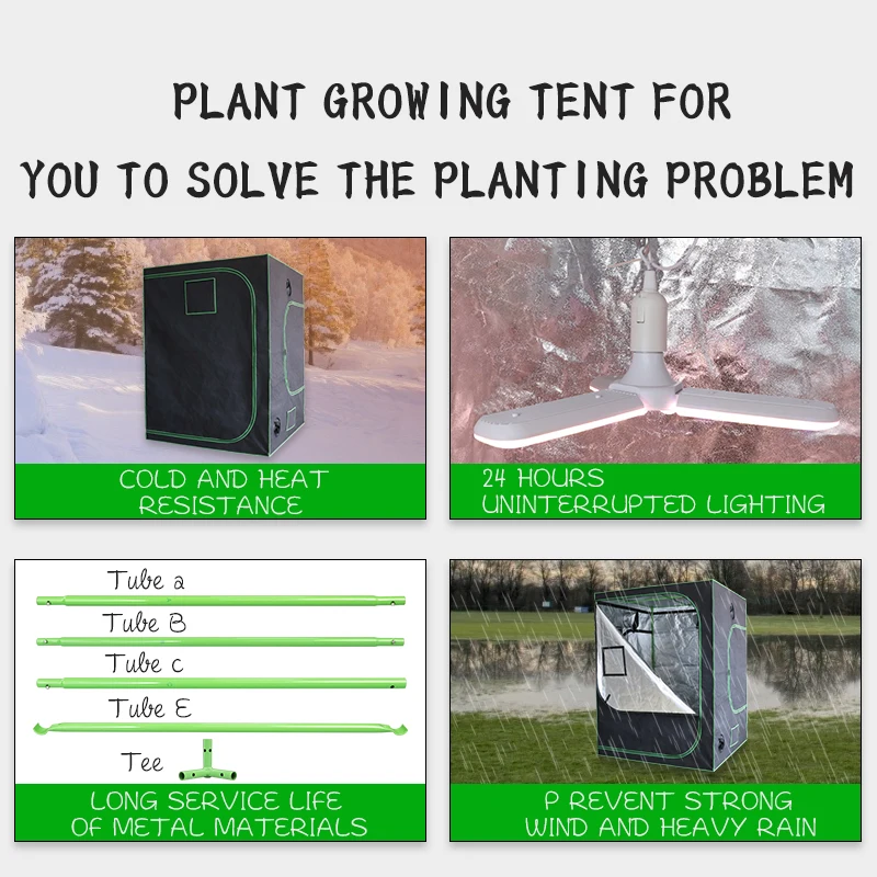 Eco-friendly Mushroom Seedling Incubation Room Single Doors Easy Assemble High Reflective 150*150 Hydroponics Plants Grow Tent