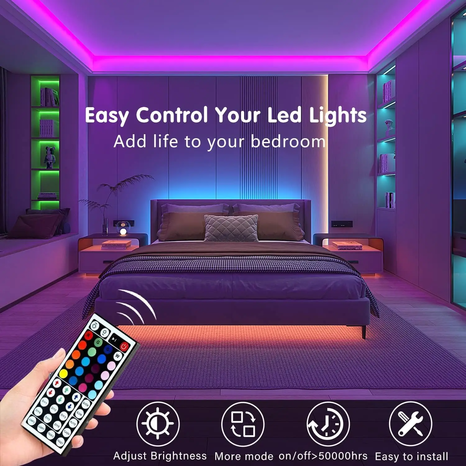 Hot sell rgb led strip light flexible with remote Control wifi smart multi color 5m 12 volt 5050 ip65 rgb led strip lights
