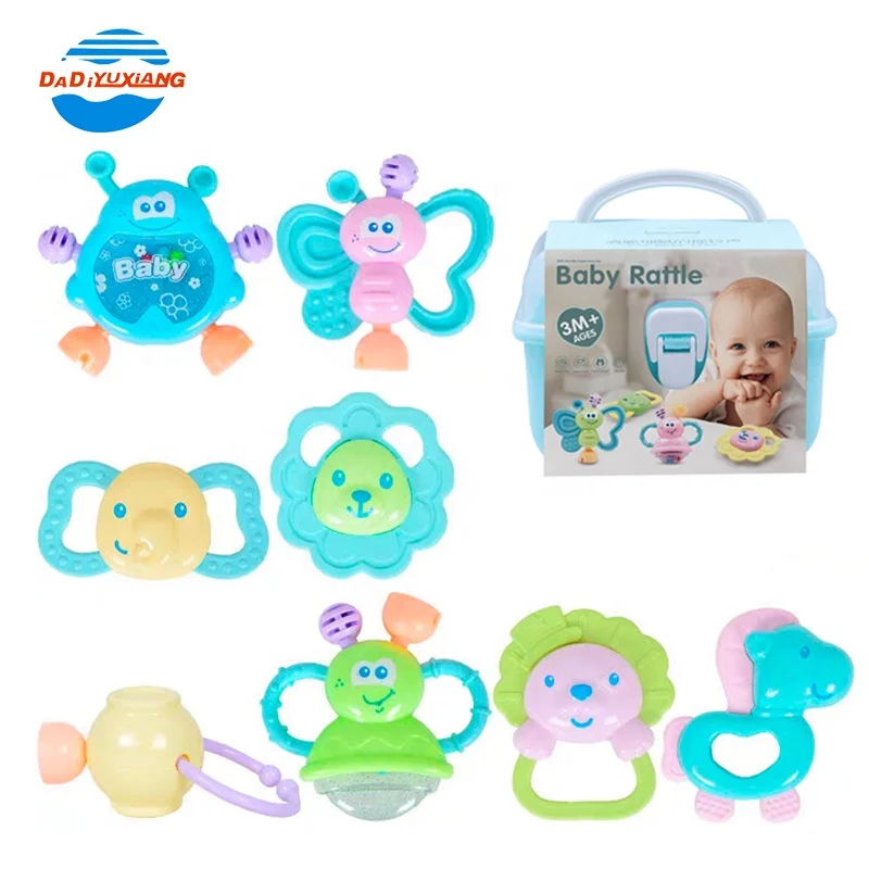 funny plastic hand bell toys shake baby rattle rings for sale