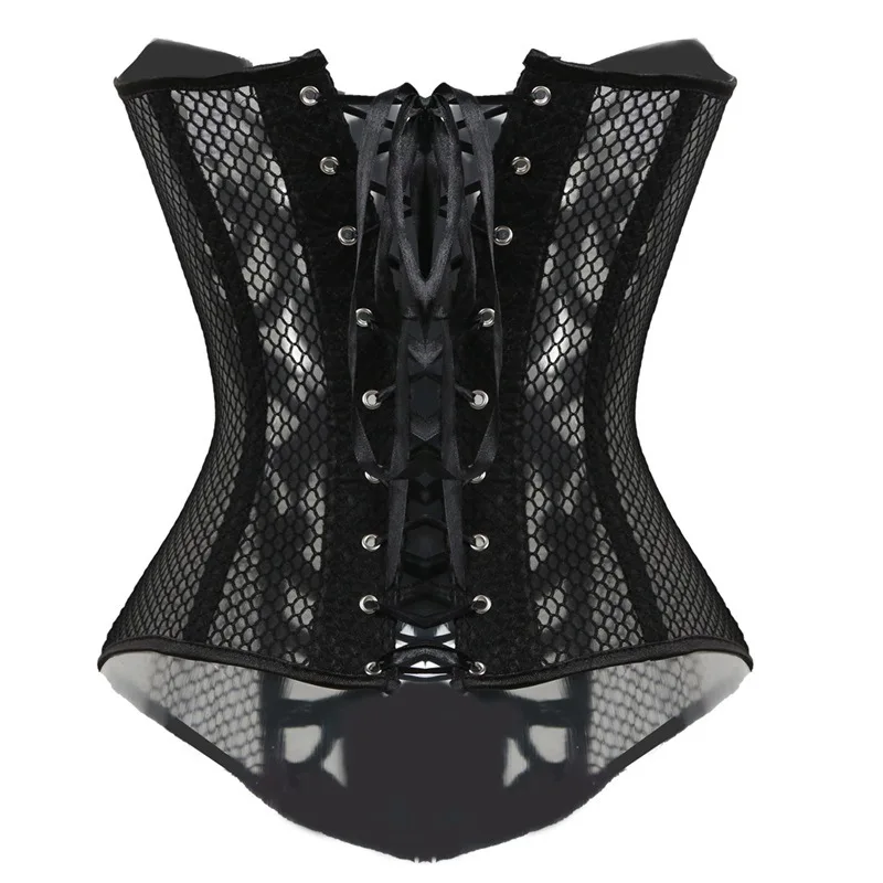 Wholesale Price Black/White Sexy Women Bustier Breathable Slimimg Body Shapwear Mesh Net Corset For Summer Size XS-6XL