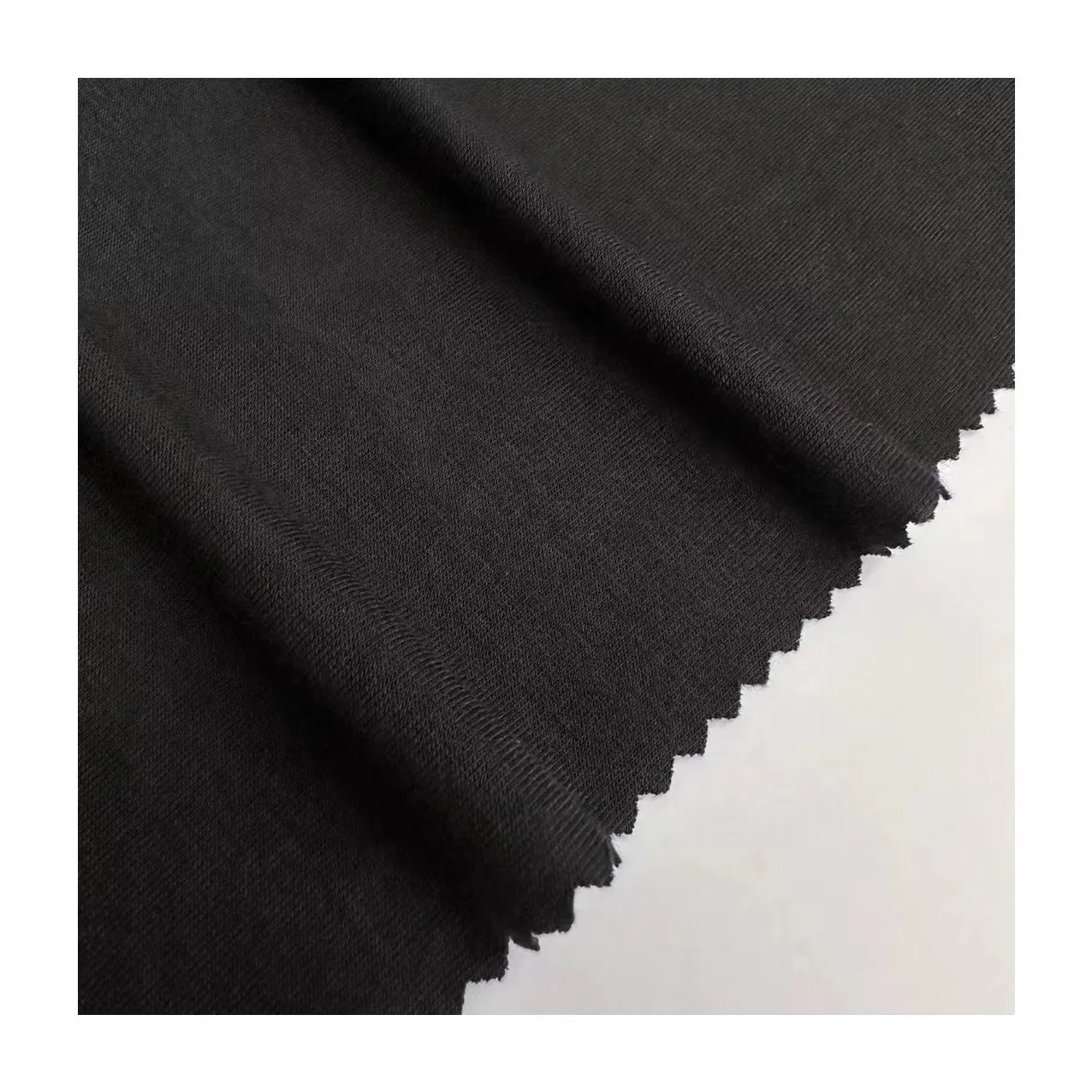 eco-friendly 170gsm recycle polyester bamboo fiber spandex black single jersey fabric for clothing and T-shirt
