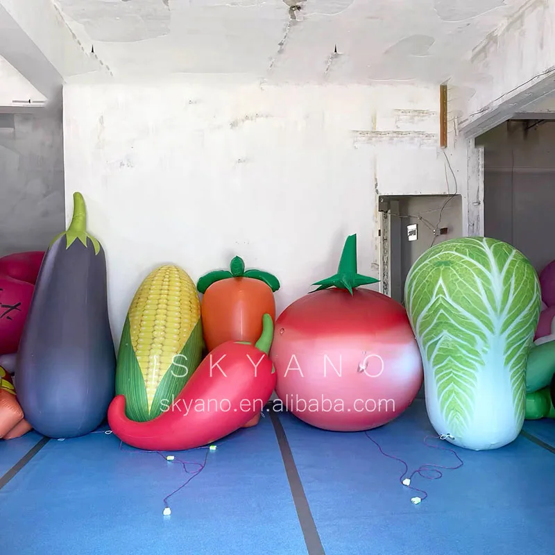 Inflatable simulation vegetable model balloon, Eggplant, tomato, corn, cabbage, pepper, carrot inflatable advertising sculpture