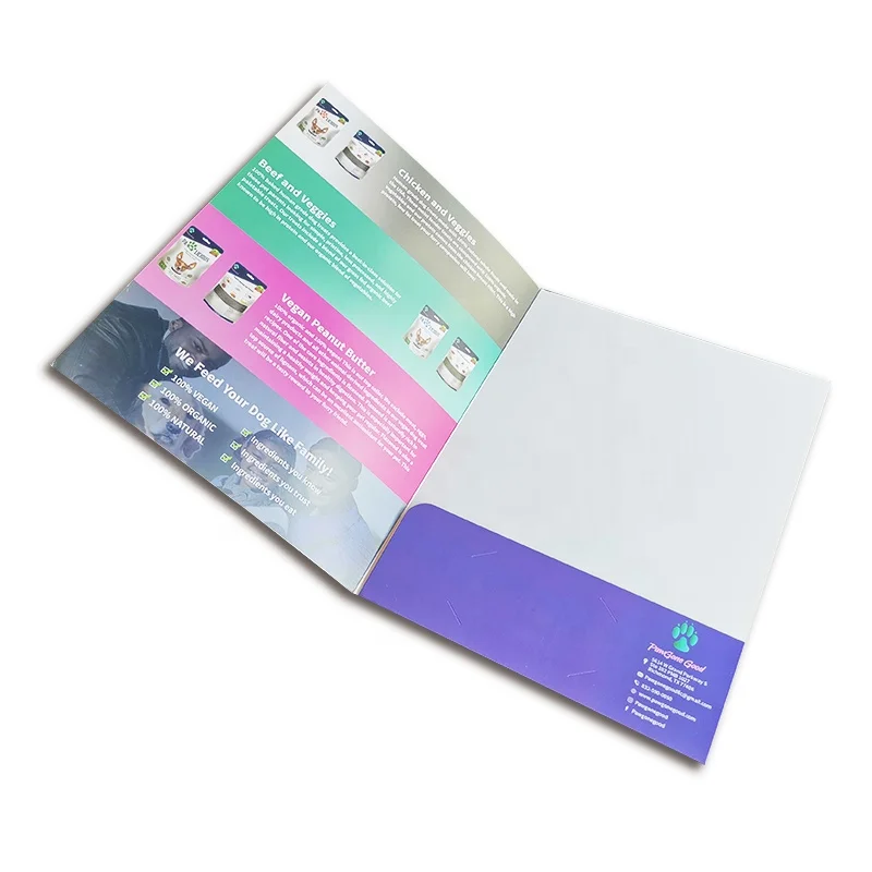 Zuoluo File Folder with Quality Paper Custom Design A4 Size Presentation Folder with 300gsm Art Paper