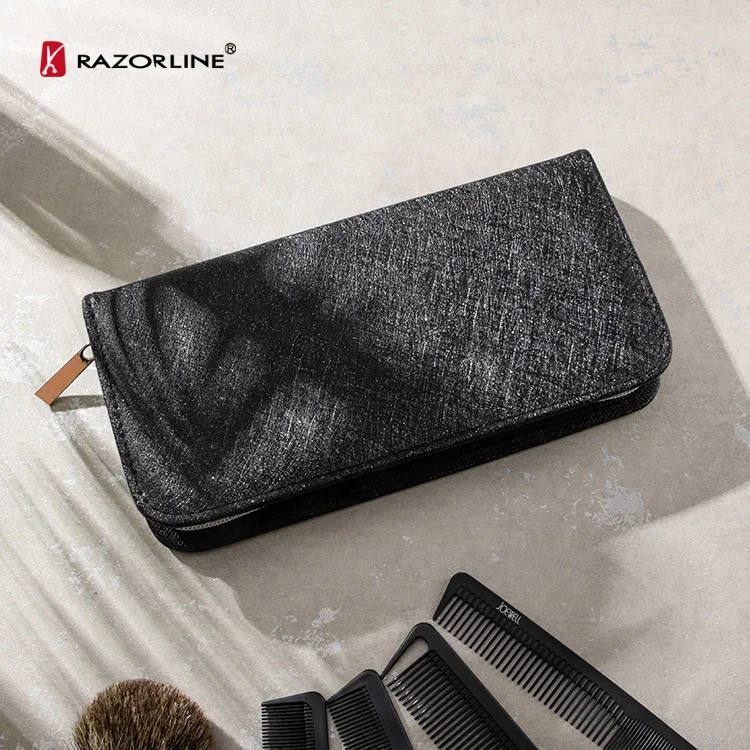 Razorline GVA027M Barber Shears Kit Packing Black Grey Scissors Case 2 Shears Hair Scissors Bag