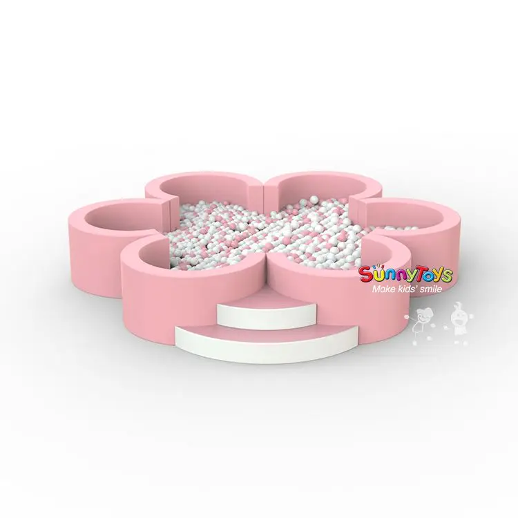 White and Pink Pastel Color themed Soft Play Package Equipment