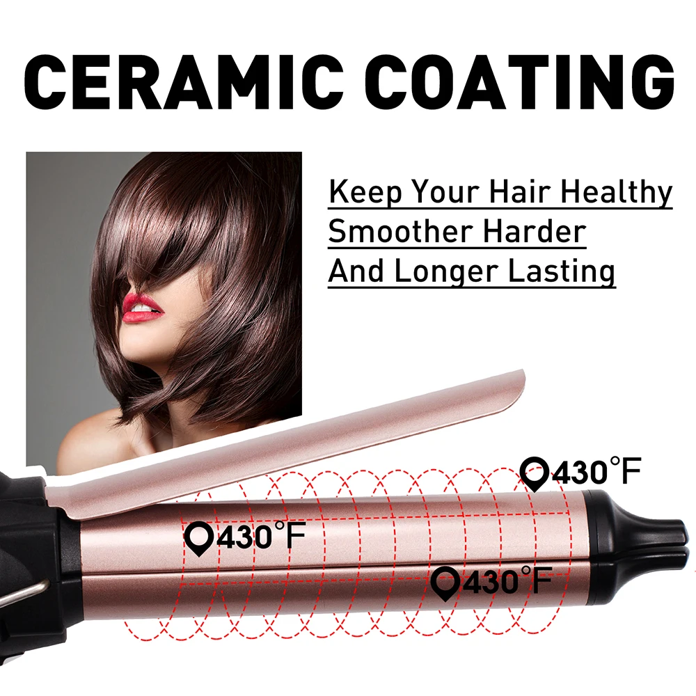 LIDOW Ceramic barrel 2-in-1 Hair Straightener&Curler Iron