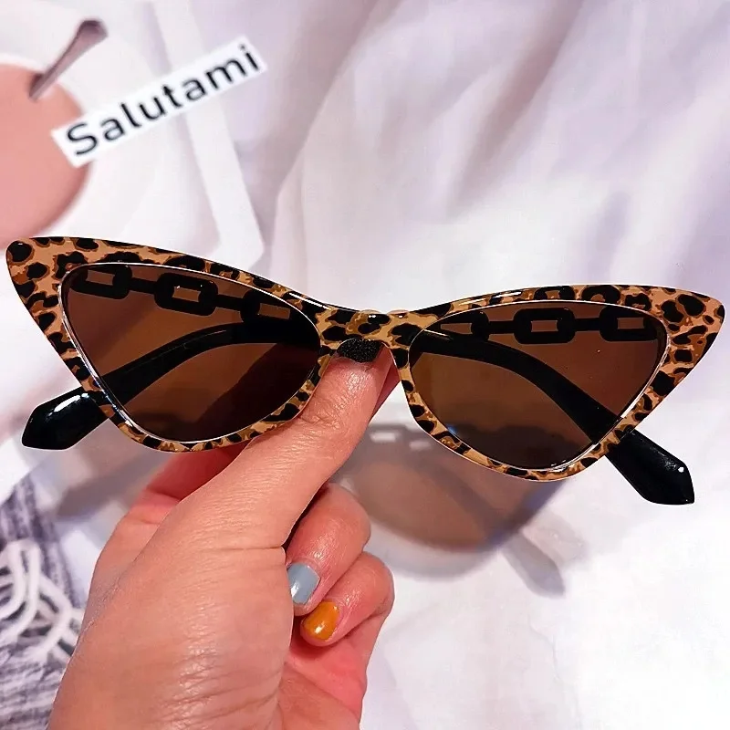 Latest Fashion Vintage Chain Frame Sun Glasses Cheap Small Cat Eye Sunglasses 2022