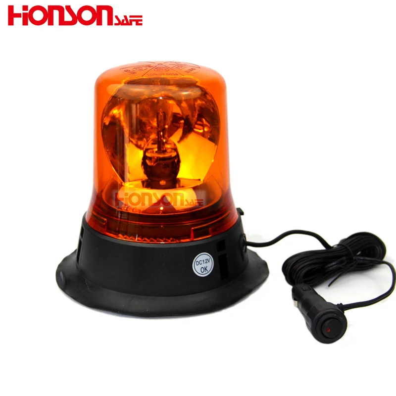 HTR703 DC12V DC24V магнитное крепление Янтарный мигающий поворотный аварийный 360 галогенный маячок