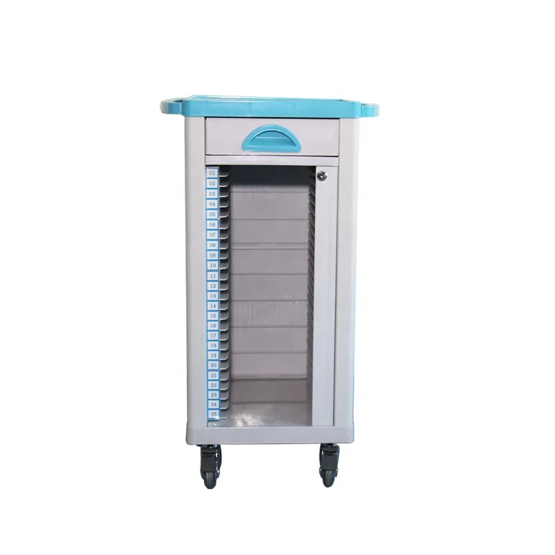 
Most popular abs storage case history medical record trolley 