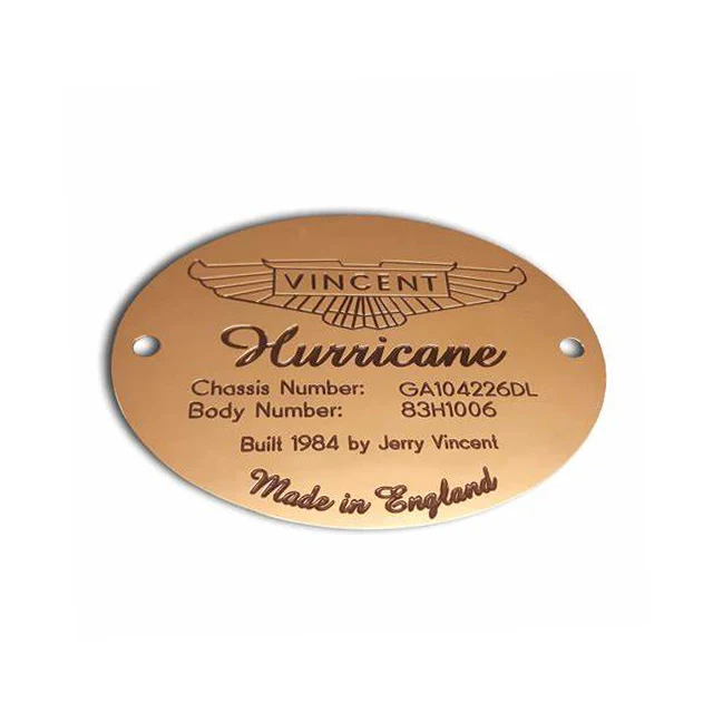 Laser Cutting Gold Color Stainless Steel brass aluminum Round Tags Brush Finish 304 QR Code Tags Custom Name Plates