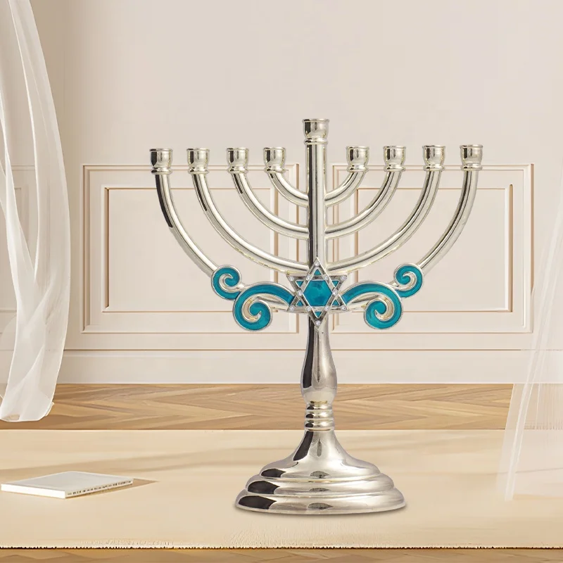 Duotone Brass Antique Candelabra 9 Candle Holder for Wedding Dinning Table Decoration Christmas Decorated Menorah Candle Stand