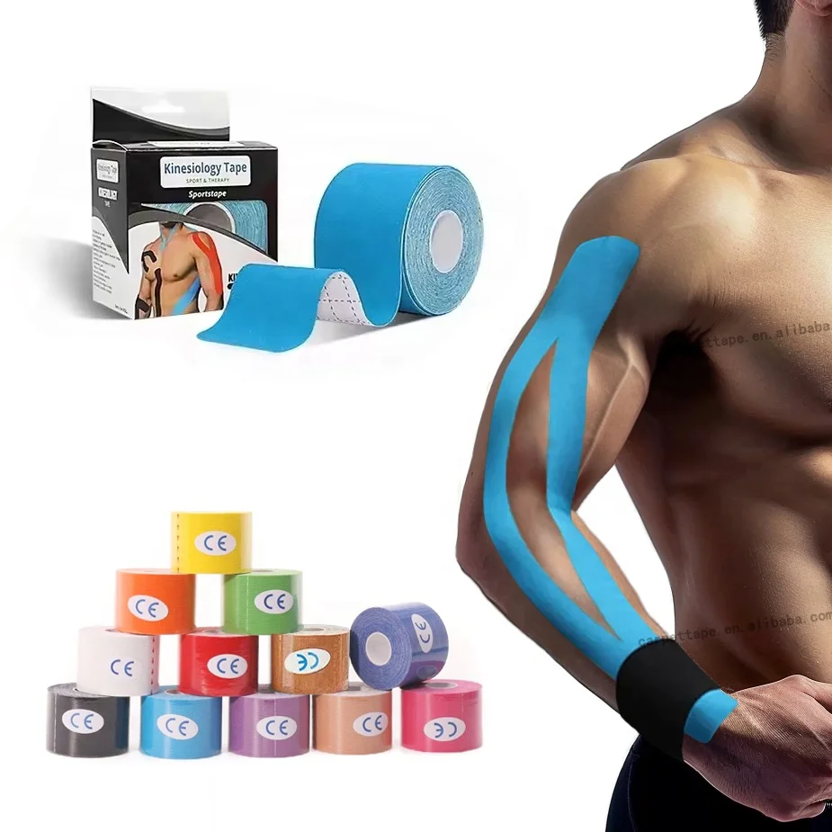 Wholesale Waterproof Custom Printed Logo Cotton Kinesiology Tape Profesional Sport Therapy Muscle Athlete Kinesiology Tape