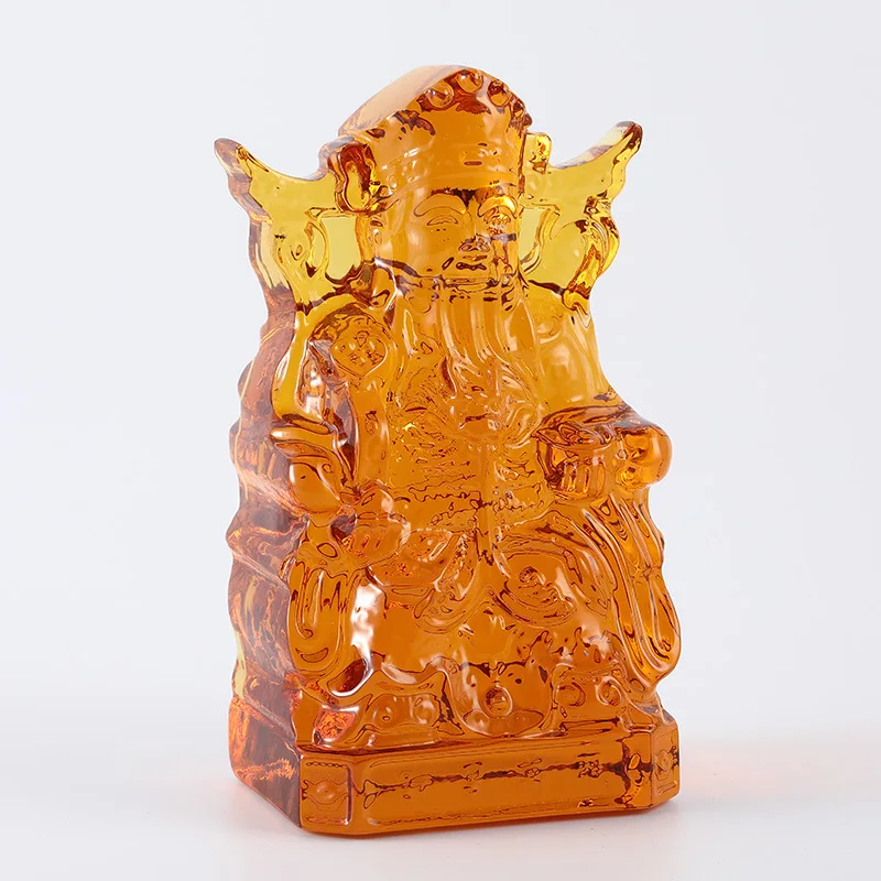 2024 Factory Direct Sales Guardian Buddha Statue Glass God of Wealth for decoration Office supplies home decoration