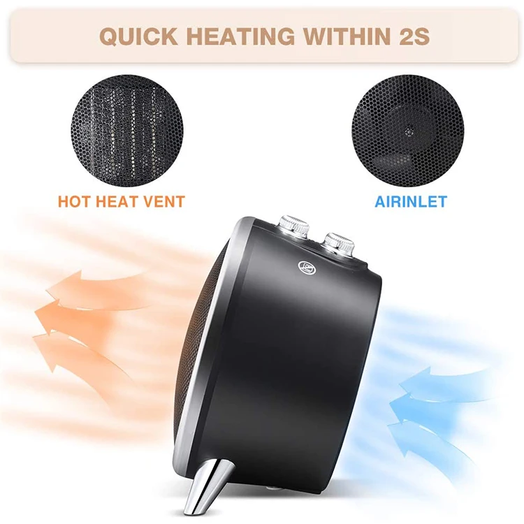 
Hot sale quiet 50dB sound Fast heating Overheat Protection ETL Listed hot air blower space heater 
