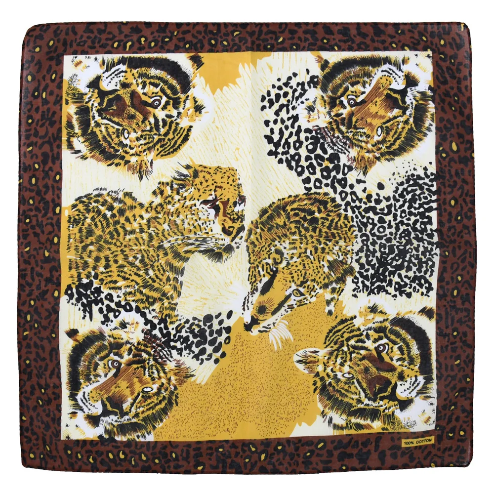 Rainbow Leopard Square Bandana Polyester Fabric Printing Hip Hop Multifunctional Handkerchief Headband Turban Bandanas
