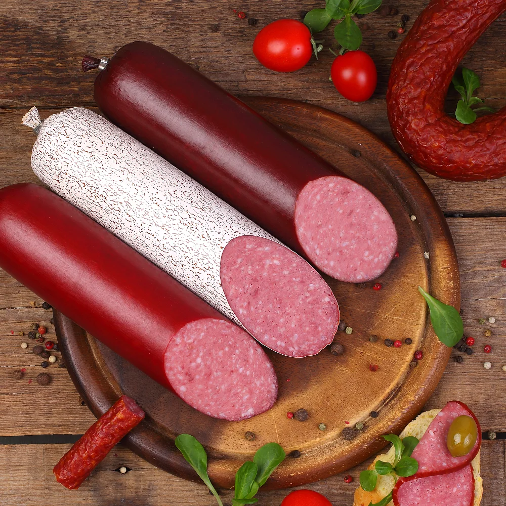 Hot Sale Customized  Printed High Barrier Plastic sausage casing for sausage factory or homemade sausage