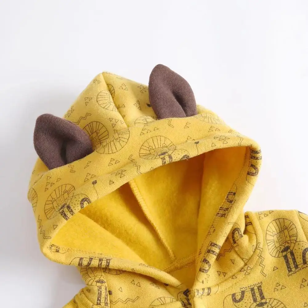 New Born baby boy winter thick fleece bodysuit romper for climbing