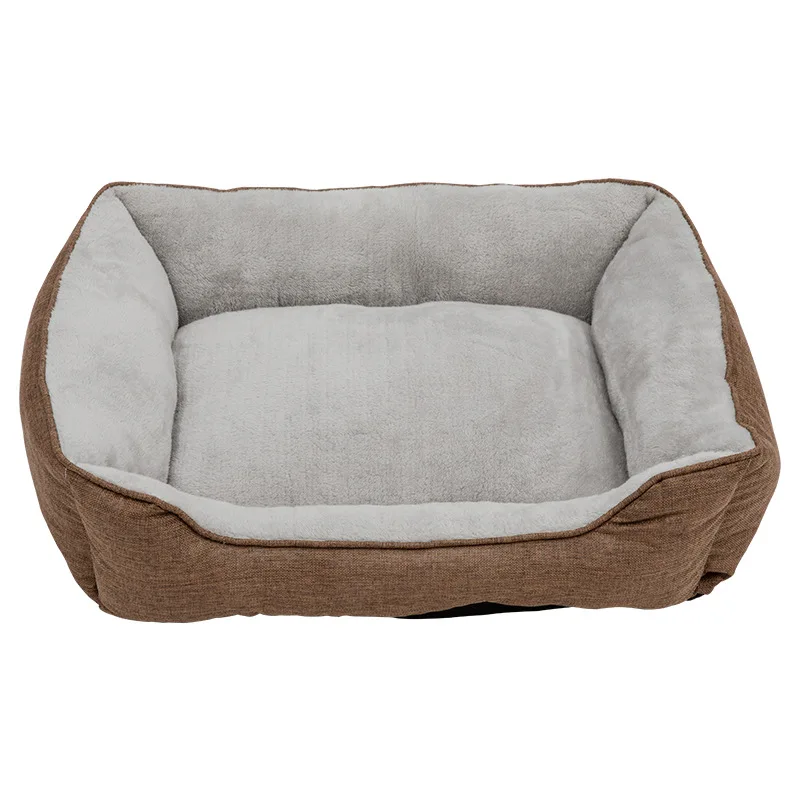 Hot Selling Constant Temperature Calming Washable Dog Cat Rectangle Pet Beds With Bolster