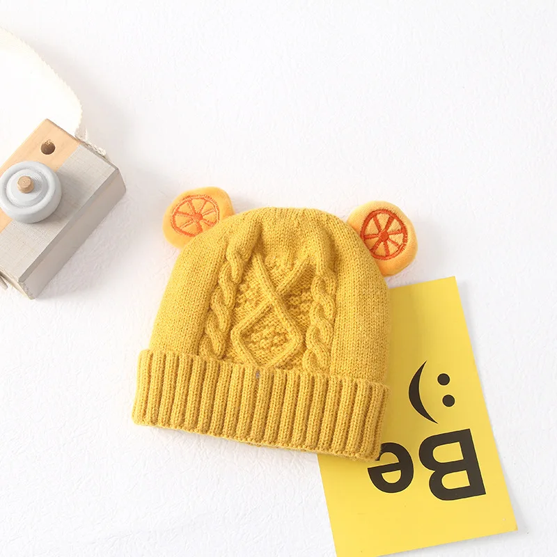 Latest design wholesale knit hat with ear newborn beanies multi -color baby bonnet hat
