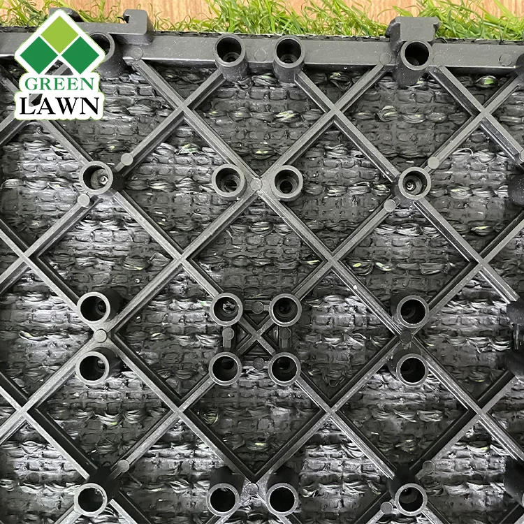 China garden courtyard flooring interlocking turf tiles decoration artificial grass carpet