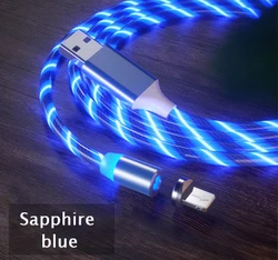 3 in 1 Magnetic Fast Charge LED Flowing Luminous Quick Connect 360 degree Visible Charger Cable For All Mobile Phones