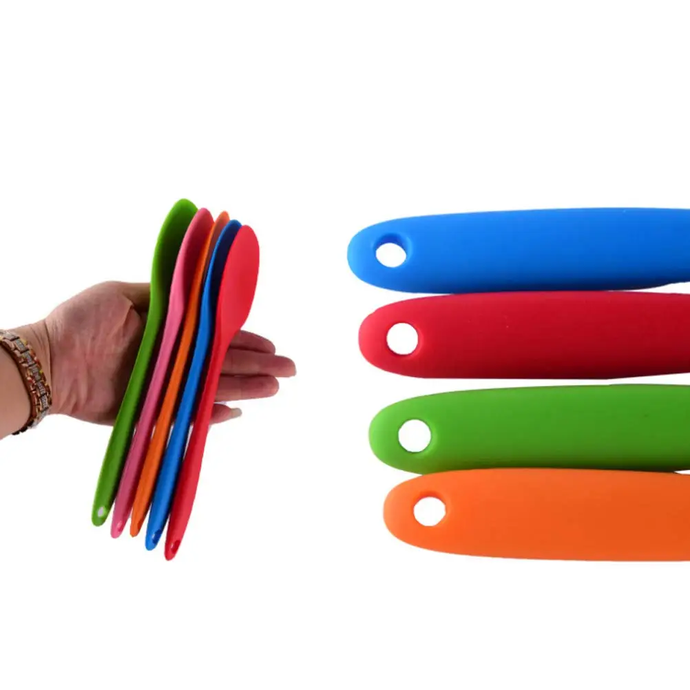 Silicone Small Spoon Complementary Food Mini Spoon Household Stirring Spoon Kitchen Baking Tool